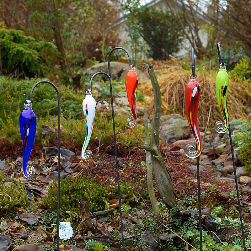 4052884918298 - Gartenzapfen hängend klein Gartenflair 43 cm mit Stab Lila
