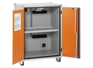 4052886465653 - Akku-Sicherheits-Ladeschrank BASIC mit Füßen Höhe 1110 mm 230 V orange grau