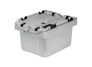 4052886478592 - Altbatterie-Sammelbox CEMO Volumen 16 l bis zu 25 kg UV-stabil stapelbar wiederverwendbar B 400 x T 300 x H 240 mm HDPE grau