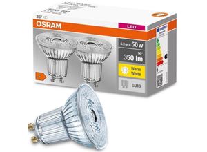 4052899972087 - Led Lampe ersetzt 50W Gu10 Reflektor - Par16 in Transparent 43W 350lm 2700K 2er Pack - transparent - Osram