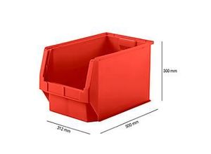 4052939528311 - Sichtlagerkasten SSI Schäfer Serie PROFI LF 533 Polypropylen L 500 x B 312 x H 300 mm 38 l rot