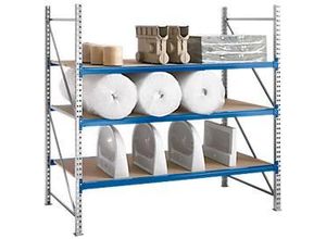 4052941140662 - Regalsystem WR 600 Grundfeld Traverse blau mit 2 Ebenen 2200 x 2200 x 1050 mm