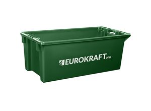 4053133004472 - eurokraft pro Drehstapelbehälter aus lebensmittelechtem Polypropylen Volumen 13 Liter VE 4 Stk Wände und Boden geschlossen grün