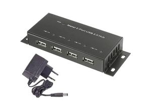 4053199513062 - RF-4830984 4 Port USB 20-Hub Metallgehäuse zur Wandmontage Schwarz