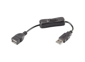 4053199525447 - USB-Kabel usb 20 usb-a Stecker usb-a Buchse 025 m Schwarz inkl Ein Aus-Schalter vergo - Renkforce