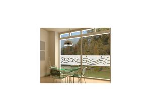 4053323807289 - Fensterfolie - Sichtschutzfolie NoUL952 Wellen und Kreise 2 - Milchglasfolie Farbe Offshore Blue Größe 60cm x 336cm