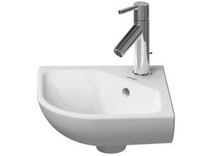 4053424052205 - Me by Starck - Eck-Handwaschbecken 44x38 cm mit 1 Hahnloch mit WonderGliss Alpinweiß 07224300001 - Duravit