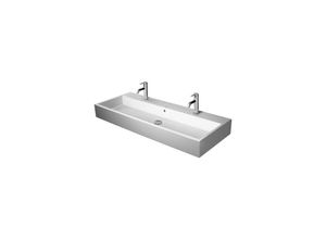 4053424121031 - Vero Air Waschtisch 120x47cm ohne Überlauf mit Hahnlochbank geschliffen für 2 Einlocharmaturen Farbe Weiß - 2350120072 - Duravit