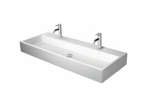 4053424121185 - Duravit - Vero Air Möbelwaschtisch 120x47cm ohne Überlauf mit Hahnlochbank für 2 Einlocharmaturen Farbe Weiß mit Wondergliss - 23501200431