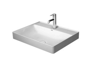 4053424151236 - DuraSquare - Waschtischschale 60x47 cm mit 1 Hahnloch DuraCeram mit WonderGliss Alpinweiß 23546000411 - Duravit