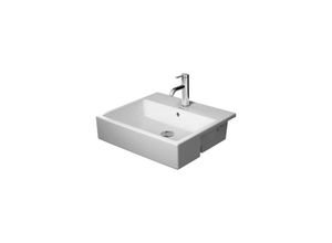 4053424180557 - Duravit Vero Air Halbeinbauwaschtisch 55x47cm mit Überlauf mit Hahnlochbank 1 Hahnloch für Einbau in Holzkonsolen Farbe Weiß - 0382550000