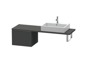 4053424376837 - L-Cube Unterschrank für Konsole Breite 520mm Tiefe 477mm 1 Auszug Farbe Graphit Matt Dekor - LC582204949 - Duravit