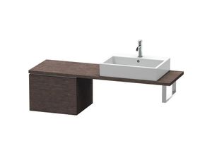 4053424376981 - L-Cube Unterschrank für Konsole Breite 520mm Tiefe 477mm 1 Auszug Farbe Eiche Dunkel gebürstet Echtholzfurnier - LC582207272 - Duravit