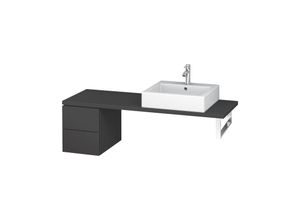 4053424377803 - L-Cube Unterschrank für Konsole Breite 320mm Tiefe 477mm 2 Schubkästen Farbe Graphit Matt Dekor - LC582504949 - Duravit