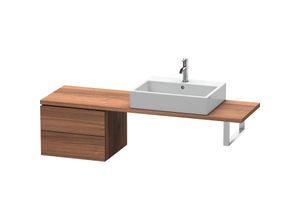 4053424378411 - L-Cube Unterschrank für Konsole Breite 520mm Tiefe 477mm 2 Schubkästen Farbe Nussbaum Natur Dekor - LC582707979 - Duravit