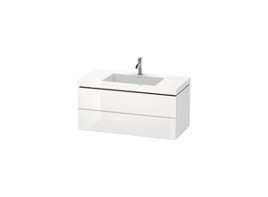 4053424414065 - Duravit - L-Cube Möbelwaschtisch c-bonded mit Unterbau wandhängend 100x48 cm 2 Schubkästen ohne Überlauf 1 Hahnloch Farbe Basalt Matt Dekor