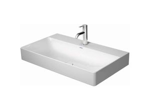 4053424502748 - DuraSquare Möbel-Waschtisch 80x47cm geschliffen 1 Hahnloch ohne Überlauf mit Hahnlochbank Farbe Weiß mit Wondergliss - 23538000711 - Duravit