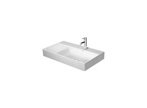 4053424892115 - Duravit - DuraSquare Waschtisch Möbel-Waschtisch asymmetrisch 80x47cm 2 Hahnlöcher ohne Überlauf mit Hahnlochbank Becken rechts Farbe Weiß mit