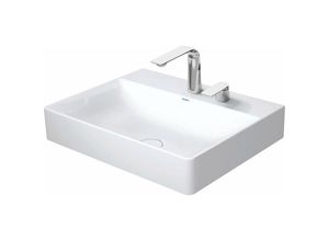 4053424892221 - Duravit - DuraSquare Waschtisch Möbelwaschtisch 60x47cm 2 Hahnlöcher ohne Überlauf mit Hahnlochbank Farbe Weiß - 2353600040