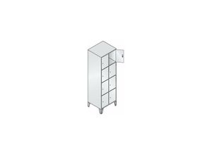 4053569844123 - C+p Möbelsysteme - Fächerschrank Classic B610xT500xH1850 mm ral 7035 2x4 Fächer mit 150 mm hohen Füßen