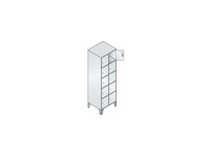 4053569844154 - C+p Möbelsysteme - Fächerschrank Classic B610xT500xH1850 mm ral 7035 2x5 Fächer mit 150 mm hohen Füßen