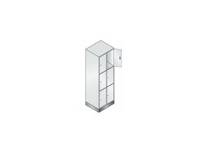 4053569844185 - C+p Möbelsysteme - Fächerschrank Classic B610xT500xH1800 mm ral 7035 2x3 Fächer mit 100 mm hohem Sockel