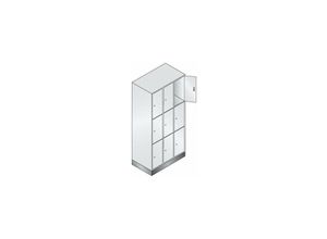 4053569844192 - C+p Möbelsysteme - Fächerschrank Classic B900xT500xH1800 mm ral 7035 3x3 Fächer mit 100 mm hohem Sockel