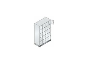 4053569844260 - C+p Möbelsysteme - Fächerschrank Classic B1190xT500xH1800 mm ral 7035 4x5 Fächer mit 100 mm hohem Sockel