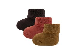 4053657640699 - ewers - Babysocken UNI FROTTEE 3er Pack in braun rost GrOne Size