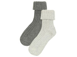 4053657647445 - ewers - Socken UNI CHIC mit Wolle 2er-Pack in grau Gr31-34