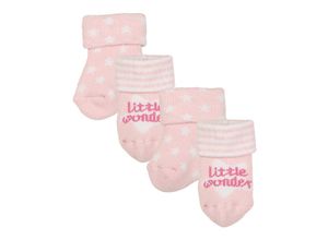 4053657675851 - ewers - Erstlings-Socken LITTLE WONDER 2er-Pack in rosa GrOne Size