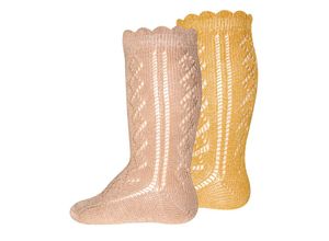 4053657692650 - ewers - Kniestrumpf TRAFORATO 2er Pack in camel honey Gr35-38