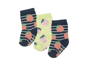 4053657692711 - ewers - Socken ERDBEEREN 3er-Pack in dunkelblau limette Gr27-30