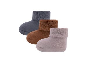 4053657755706 - ewers - Babysocken UNI FROTTEE 3er Pack in smoked brick rose GrOne Size