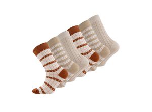 4053657759339 - ewers - Socken RIPPE & RINGEL 6er-Pack in beige Gr27-30