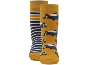 4053657804619 - ewers - Stoppersocken FLUGZEUGE AOP 2er Pack in honig Gr17 18