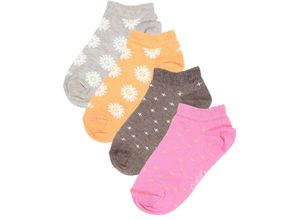 4053657807382 - ewers - Sneakersocken BLUME PUNKTE 4er Pack in pink braun Gr39-42