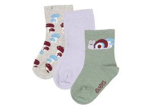 4053657833695 - ewers - Socken SCHNECKE 3er-Pack in hell flieder grün Gr19-22