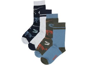 4053657839949 - ewers - Socken DINOSKELETT 4er-Pack in navy hellsilber Gr23-26