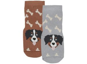 4053657848071 - ewers - Stoppersocken SOFTSTEP HUND 2er- Pack in hell noug Gr27 28