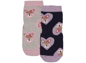 4053657848453 - ewers - Stoppersocken SOFTSTEP REHHERZ 2er- Pack in brombe Gr23 24