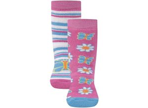 4053657869397 - ewers - Stoppersocken SCHMETTERLINGE AOP 2er Pack in himbeere Gr18 19