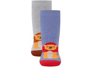 4053657873455 - ewers - Stoppersocken SOFTSTEP LÖWE 2er Pack blau hellsilber Gr25 26