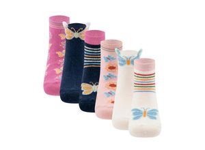 4053657874117 - ewers - Socken SCHMETTERLINGE 6er Pack in rose navy latte Gr17 18