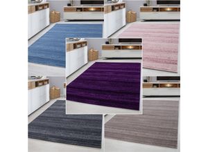 4053658998799 - Teppich Kurzflor Modern Wohnzimmer Einfarbig Meliert Uni Pink Beige Grau Lila