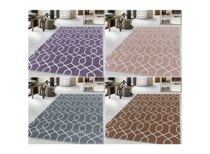 4053659037725 - Designer Kurzflor Teppich modern design Wohnzimmer meliert kariert Höhe 10 mm