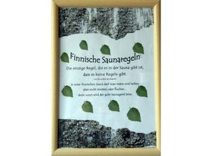 4053682006897 - Finlax - Saunaposter finnische Saunaregeln DinA4 im Holzrahmen