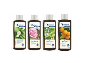 4053682118095 - Saunaaufguss 4 Düfte Lemongras Rose Zitronengras-Basilikum Orange 4x 190 ml - Spitzner