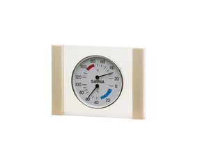 4053682170604 - Infraworld - Klimamesser mit Glas Holzrahmen in Espe Sauna Thermometer Hygrometer