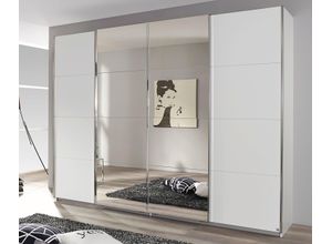 4053714223049 - Schwebetürenschrank RAUCH Syncrono weiß (weiß spiegel) Schränke B H T 361cm x 230cm x 62cm 4 St mit Synchronöffnung B361cm H230cm T62cm